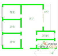 锦江国际城3室1厅1卫107㎡户型图