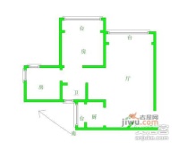 锦江国际城2室1厅1卫户型图