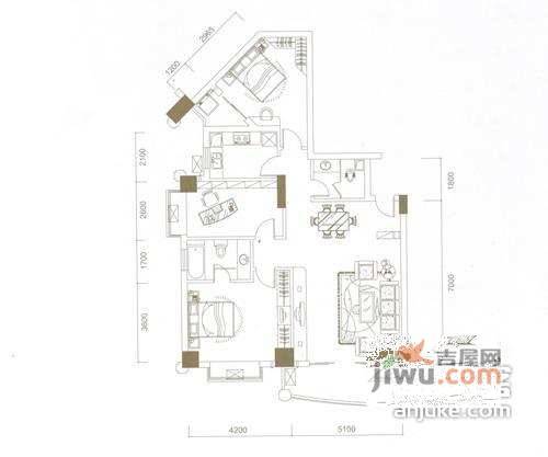 两湖总都3室2厅2卫192㎡户型图