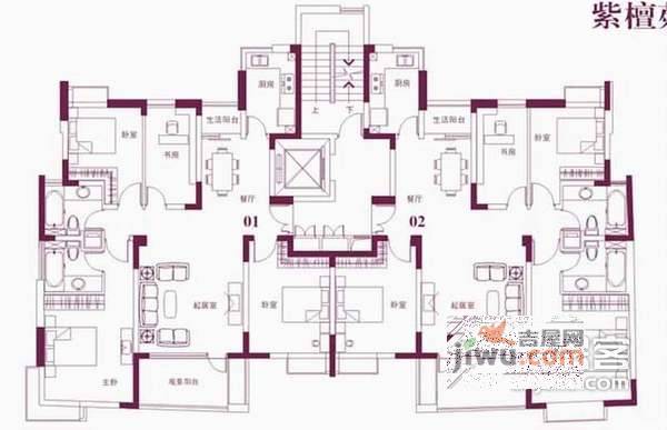 丽岛紫园4室2厅2卫139㎡户型图