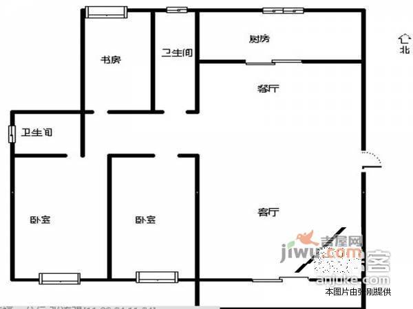 丽岛紫园3室2厅1卫133㎡户型图