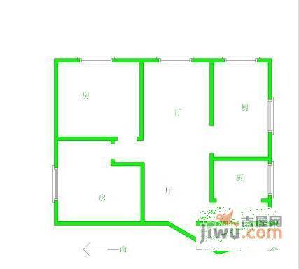 长江广场2室1厅1卫92㎡户型图