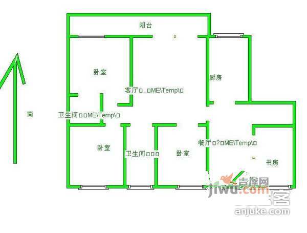 新地东方明珠4室2厅2卫197㎡户型图