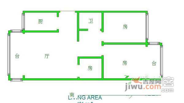 新兴花园2室2厅1卫户型图