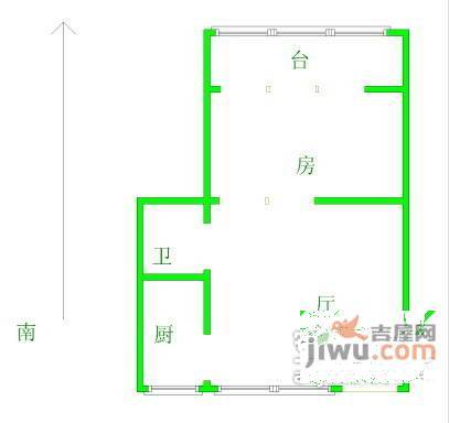 营北社区1室1厅1卫38㎡户型图