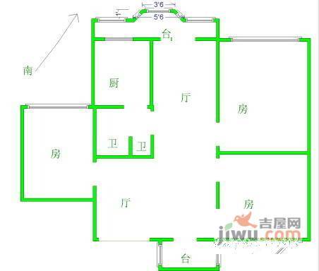 碧波山庄3室2厅2卫150㎡户型图