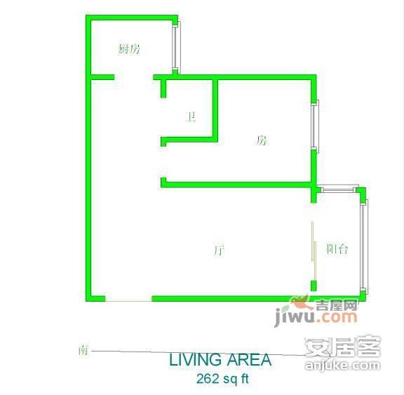 碧波山庄1室1厅1卫户型图