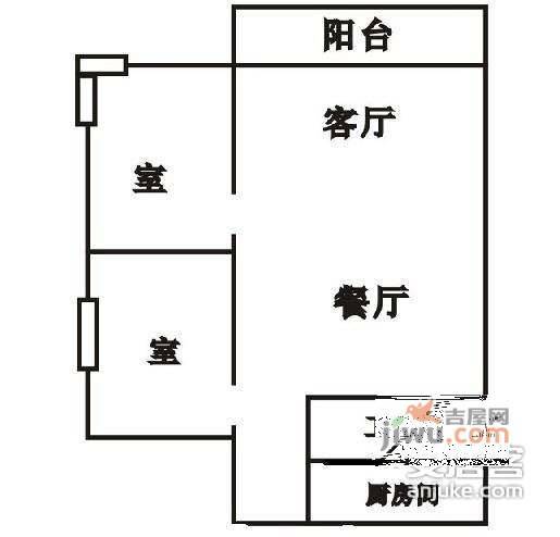 江南公寓2室2厅1卫116㎡户型图