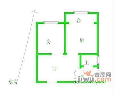 模范三村小区2室2厅1卫49㎡户型图