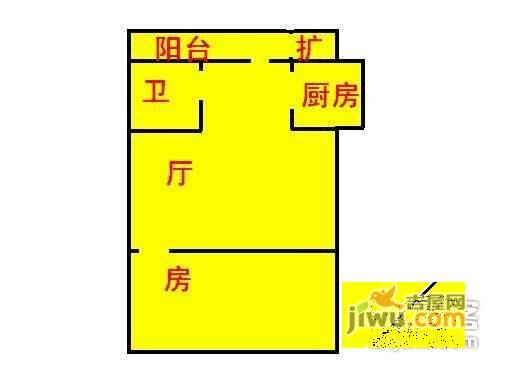 模范三村小区1室1厅1卫40㎡户型图