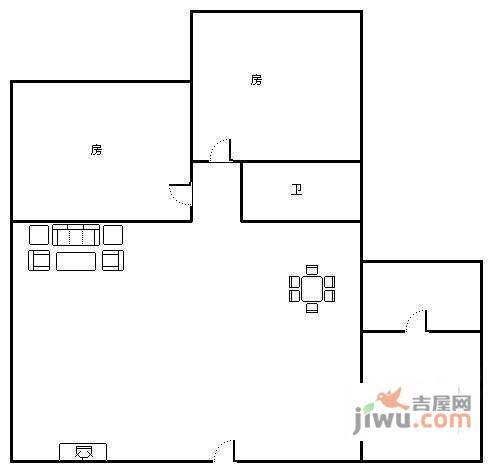 集贤雅苑2室1厅1卫户型图