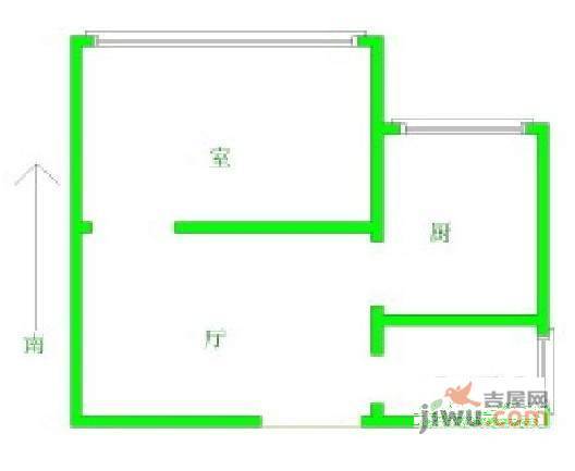 金谷明珠园1室1厅1卫52㎡户型图