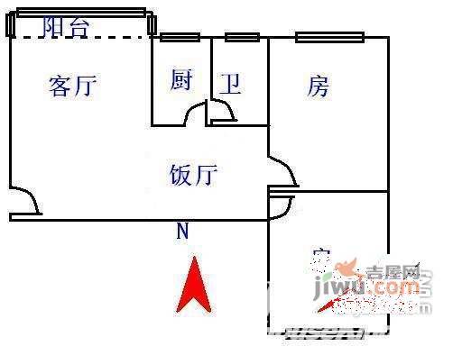 学雅芳邻1室1厅1卫75㎡户型图