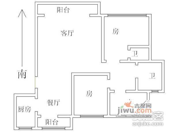 学雅芳邻3室2厅2卫140㎡户型图