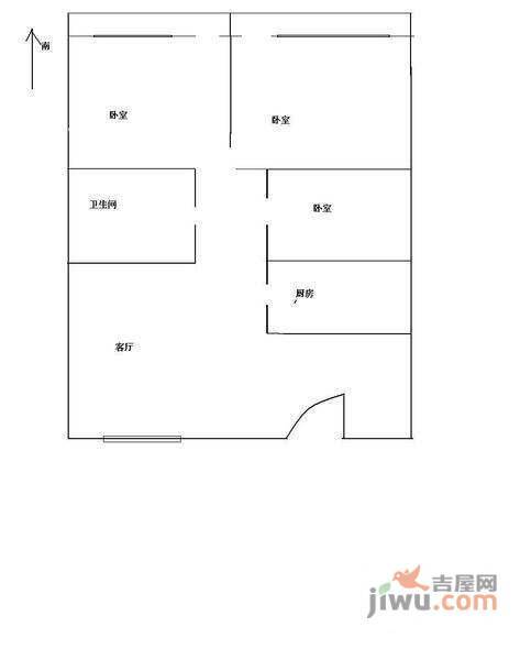 航天星苑2室1厅1卫户型图