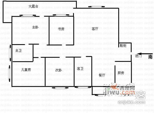 滨江苑4室2厅2卫175㎡户型图