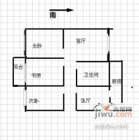 武汉航天城3室2厅1卫97㎡户型图