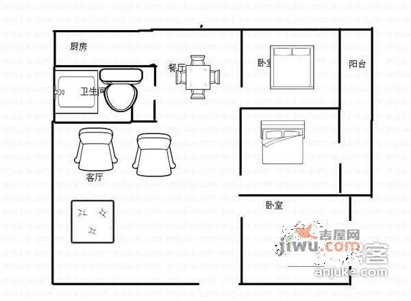 紫菘花园3室2厅1卫135㎡户型图