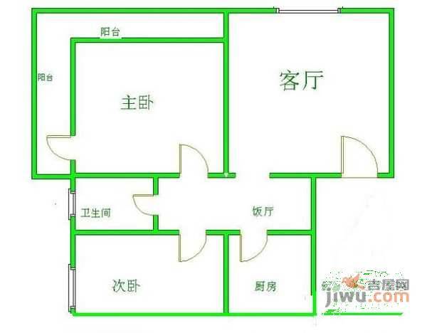 翡翠城3室2厅1卫100㎡户型图