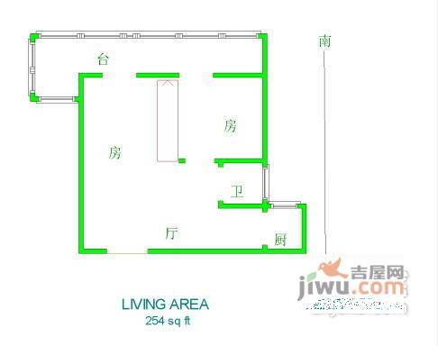 青年广场2室1厅1卫130㎡户型图