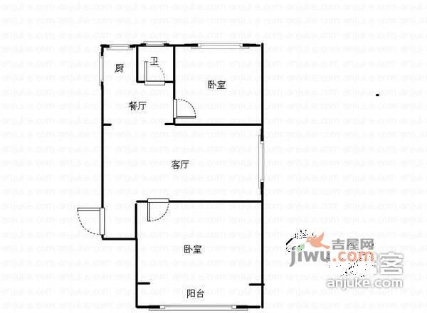 紫晶城1室1厅1卫49㎡户型图