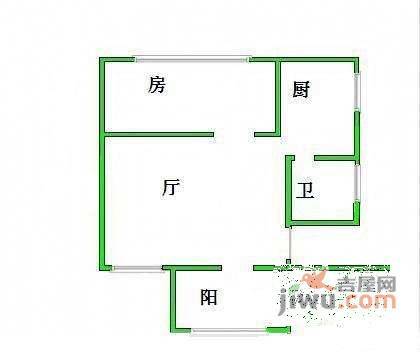 金银岛花园1室1厅1卫58㎡户型图