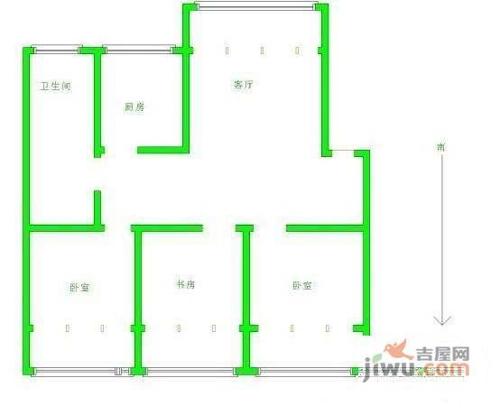 柒零社区3室1厅1卫103㎡户型图