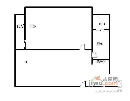 柒零社区1室1厅1卫70㎡户型图