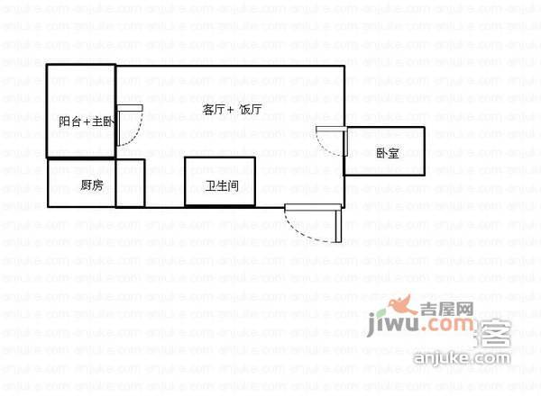 绿苑小区2室1厅1卫85㎡户型图