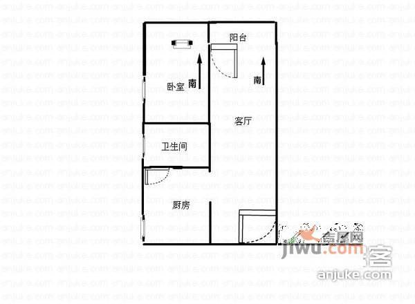 金地国际花园1室1厅1卫60㎡户型图