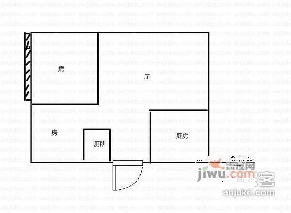 常青花园四区2室2厅1卫89㎡户型图