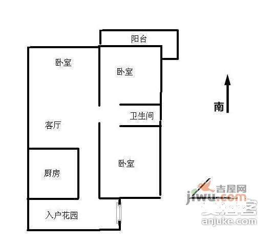 宝安璞园3室2厅2卫80㎡户型图