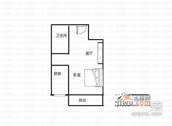 宝安璞园1室0厅1卫32㎡户型图