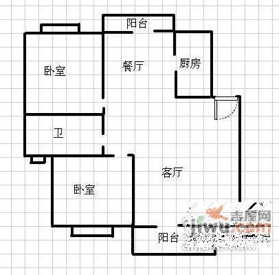 新凯山泉居2室2厅1卫户型图