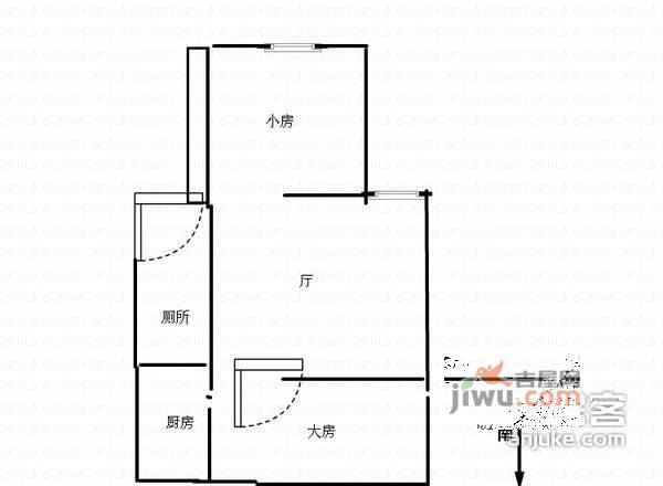 省柴小区2室1厅1卫70㎡户型图