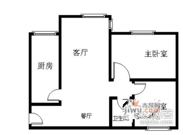 新嘉园2室2厅1卫64㎡户型图