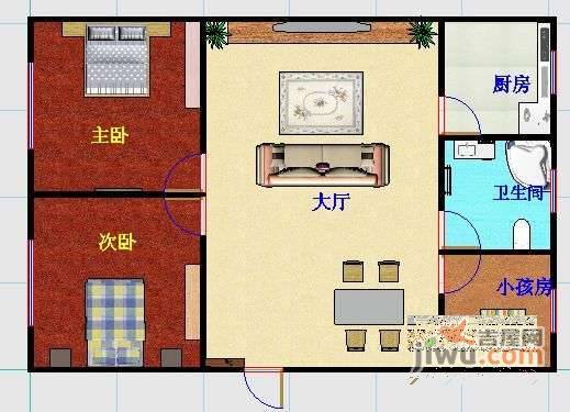 西马新村小区3室1厅1卫92㎡户型图