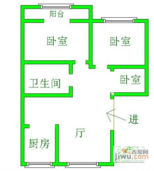 翰林苑小区3室2厅2卫129㎡户型图