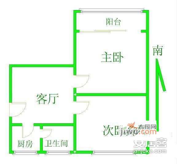 关东康居园2室1厅1卫户型图