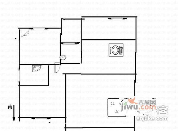 名都花园2室2厅2卫113㎡户型图