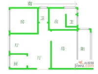 江山如画1期3室2厅2卫166㎡户型图