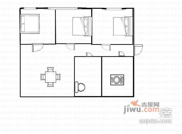 华锦花园3室2厅1卫131㎡户型图