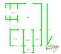 武汉铁路大东门住宅小区3室1厅1卫108㎡户型图