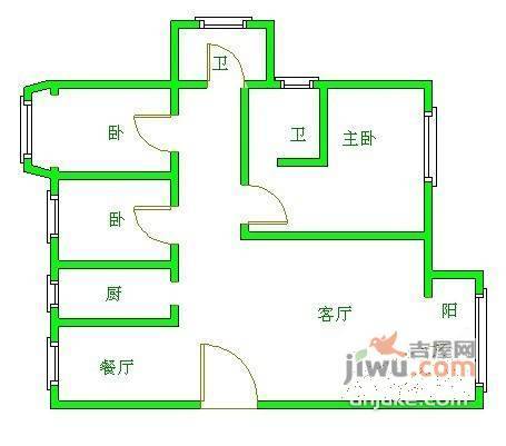 芳卉园3室2厅2卫150㎡户型图