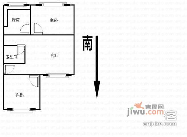 青翠苑社区二号院2室2厅1卫86㎡户型图