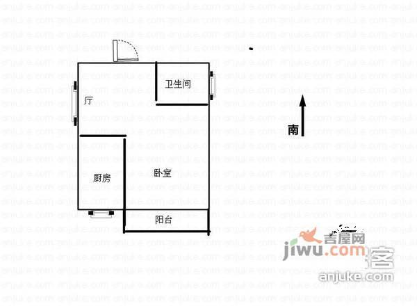 金地太阳城1室1厅1卫户型图