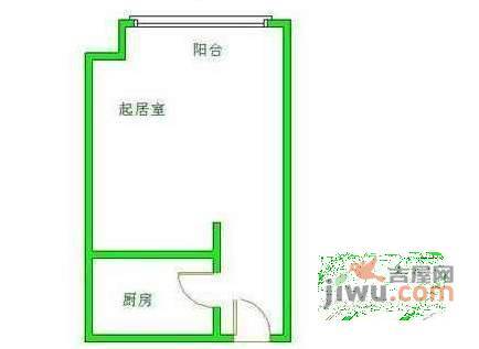 绿汀雅境1室1厅1卫58㎡户型图