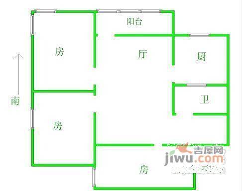 七里小区3室1厅1卫93㎡户型图