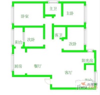 武汉奥林匹克花园4室2厅2卫165㎡户型图