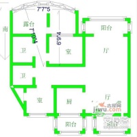 武汉奥林匹克花园3室2厅1卫户型图